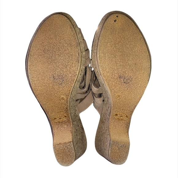 SPRING STEP Sandals Women's Size 9.5/10 Tan Neutral Leather Boho Shoe Heel - Picture 3 of 10